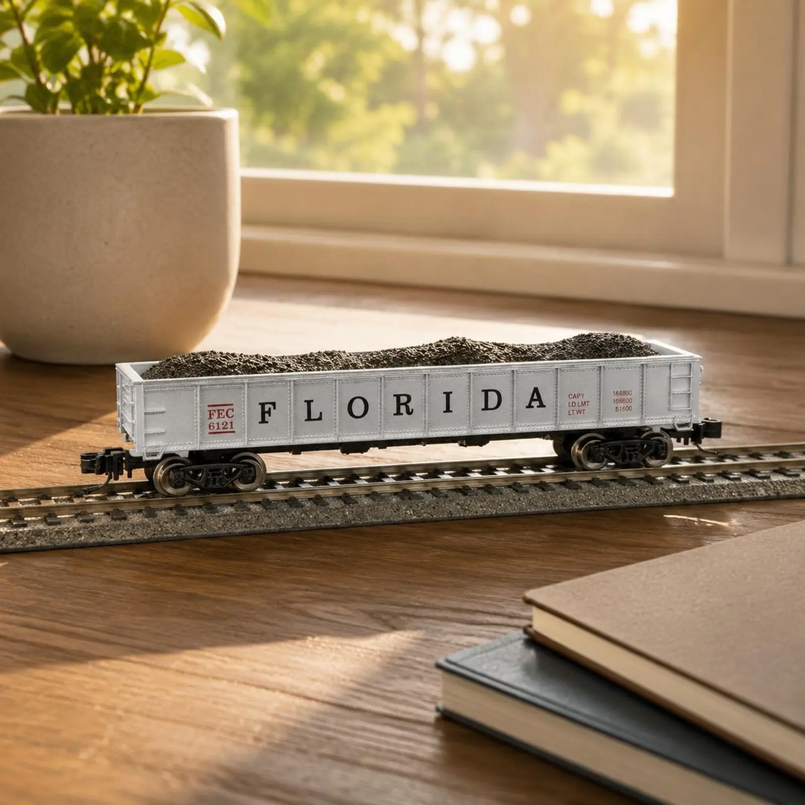

Florida FEC Mineral Car Exact Fit N Scale Freight Car N Scale Mineral Load Miniature Rail Accessory Model Train Easy