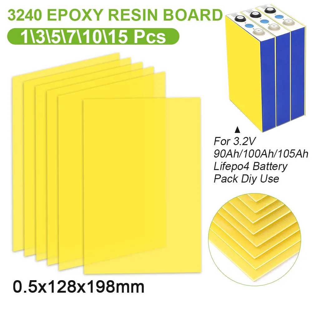 1/5/7pcs 3240 Epoxy Plate Insulating Resin Board 0. 5*128x198mm for 3.2V 90Ah 100Ah 105Ah Lifepo4 Battery Pack Diy Use