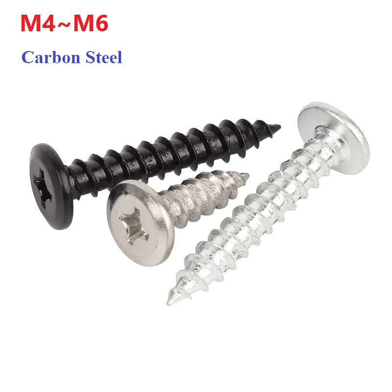 

Black/Nickel Plated/White Zinc Carbon Steel Thin Flat Head Cross Head Screw M4 M5 M6 Self-Tapping Wood Screws