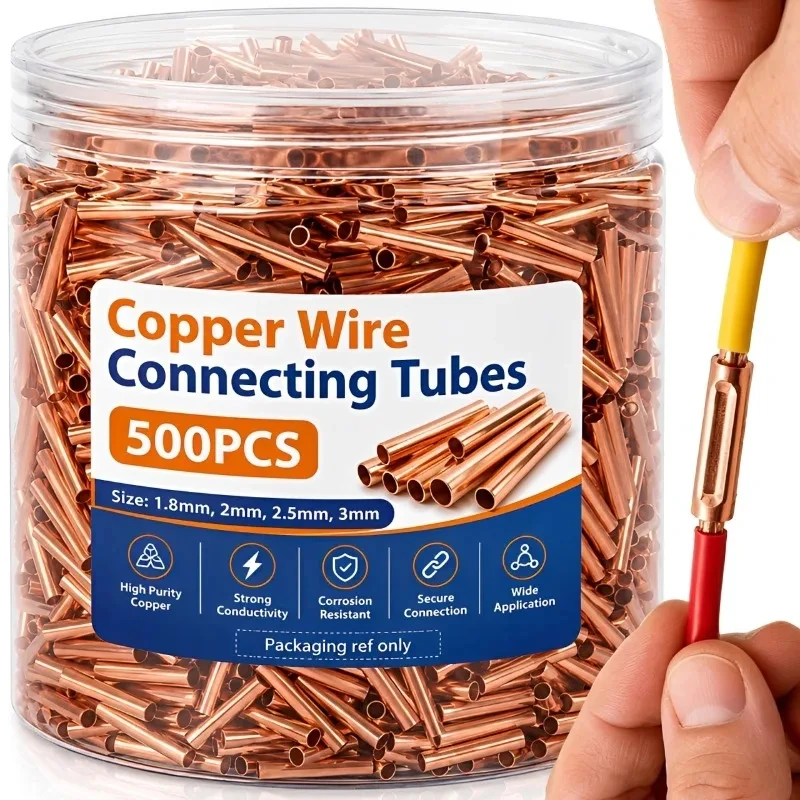 100 Peças de Terminais de Anel de Cobre para Fios, Conectores de Crimpagem para Cabos Nus, Terminais de Bateria, Conectores Soldados para Fiação Elétrica