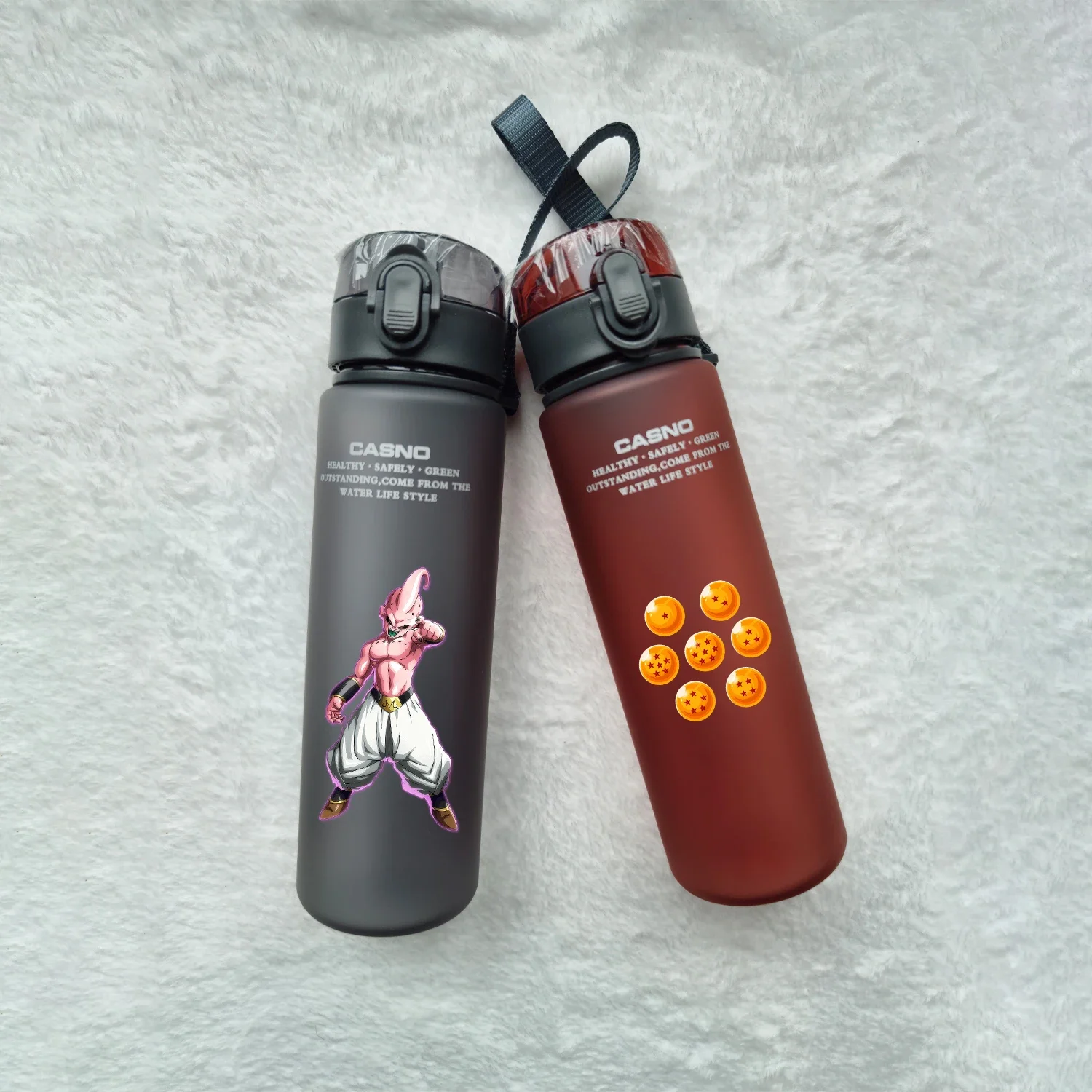 560ML Dragon Ball Son Goku Bulma Krillin kolorowa Anime kreskówka o dużej pojemności przenośna sportowy kubek na wodę Fitness na zewnątrz