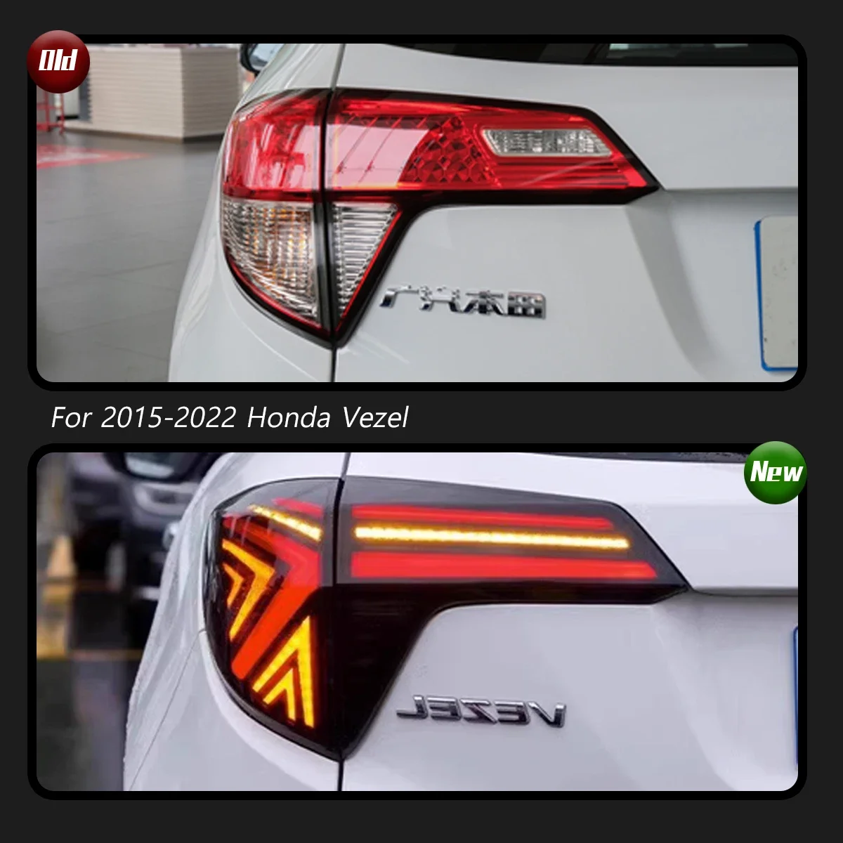 TYPY Car Tail Lights For Honda Vezel 2015-2022 LED Car Tail Lamps Daytime Running Lights Dynamic Turn Signals Car Accessories