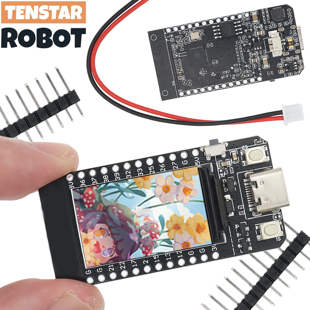 Placa de desarrollo de módulo Compatible con WiFi y Bluetooth T-Display ESP32, Control LCD de 1,14 pulgadas