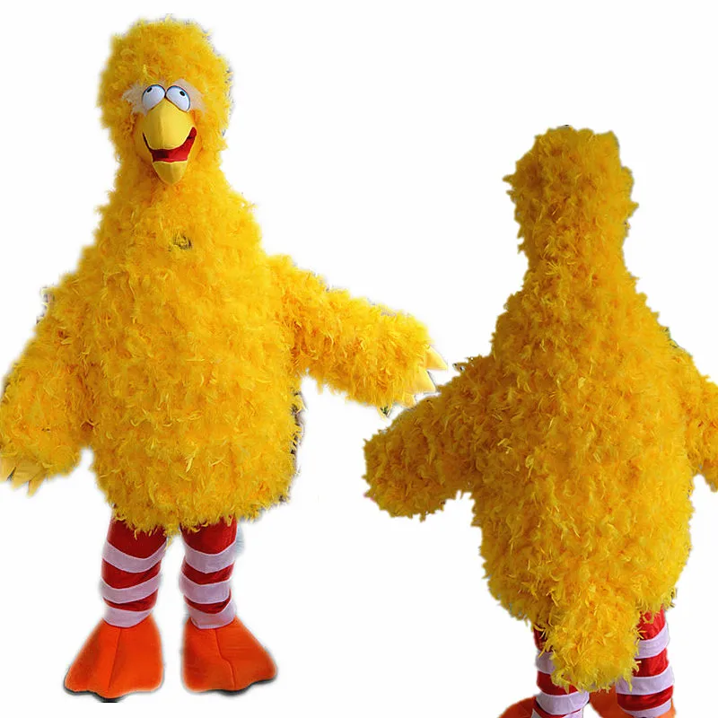 Christmas Yellow Feather Sponge Body Adult Big Bird Mascot Costumes Cosplay Theme Mascotte Carnival Costume Funny Mascots Fancy