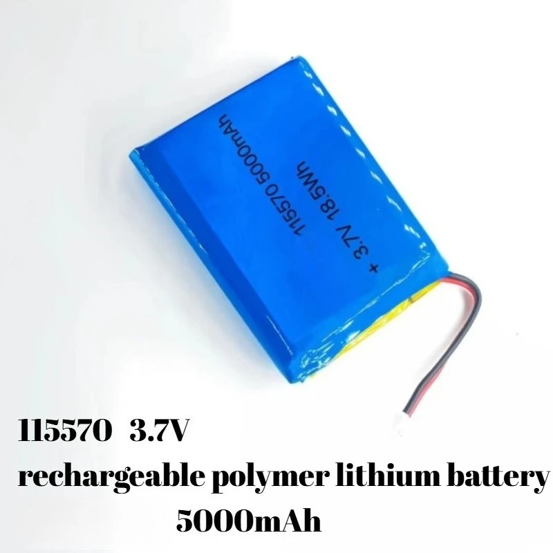 

115570 Полимерная литиевая батарея 5000 мАч 3,7 В Перезаряжаемая литий-полимерная батарея для холодильника Автомобильный дезодоратор Грибная лампа Маленькие устройства