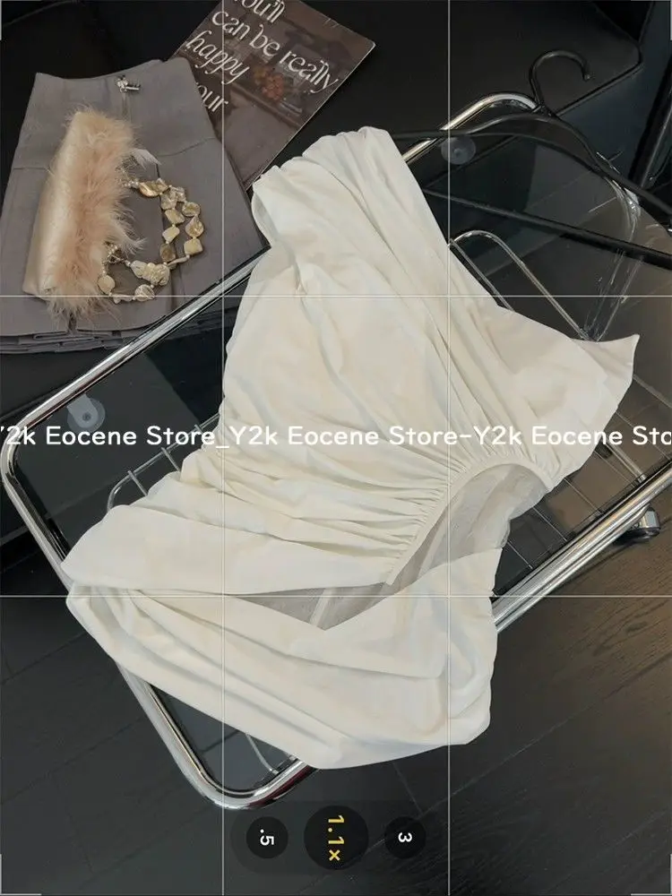 حار فتاة مثير نمط بلون واحد الكتف القمم مطوي أكمام تي شيرت المرأة الجديدة شيك قبالة الكتف تانك القمم صيف 2025