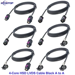 Black HSD 4 Pin Code A Male to Female Connector High Speed Data HSD LVDS Cable 4 Core 535 Line Wire Harness for Benz BMW Audi