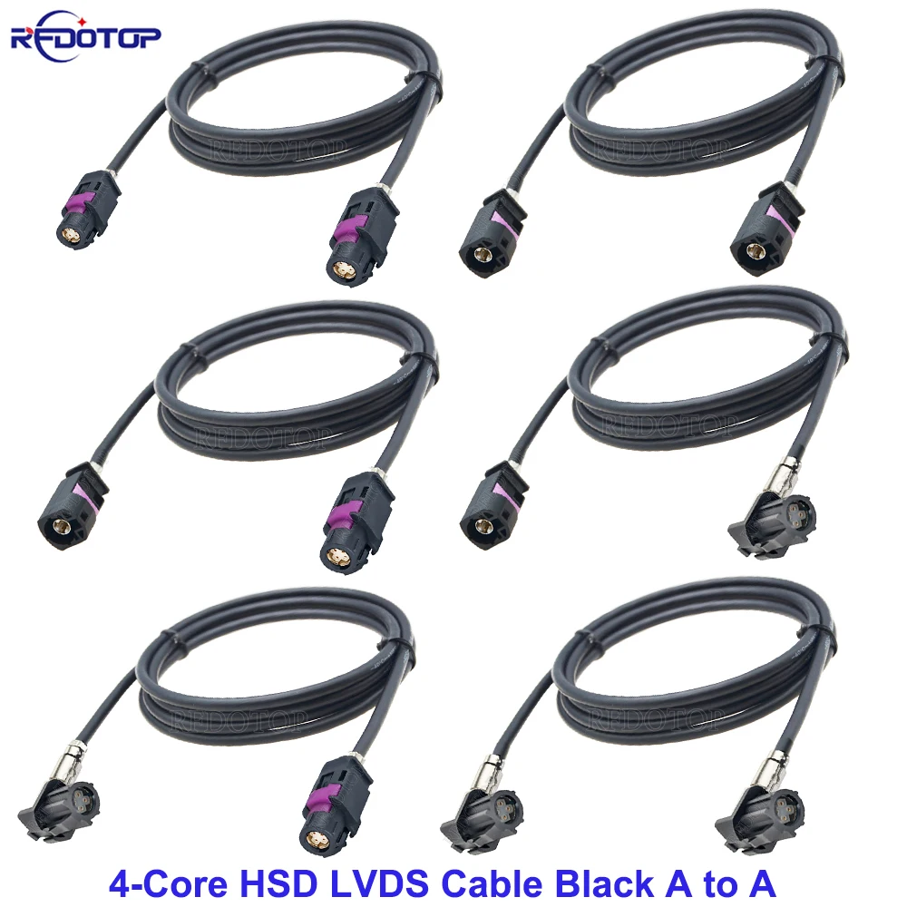 Czarny HSD 4 kod Pin złącze męskie do żeńskiego wysokiej dane prędkości HSD kabel LVDS 4 rdzeń 535 giętki przewód uprząż dla Benz BMW Audi