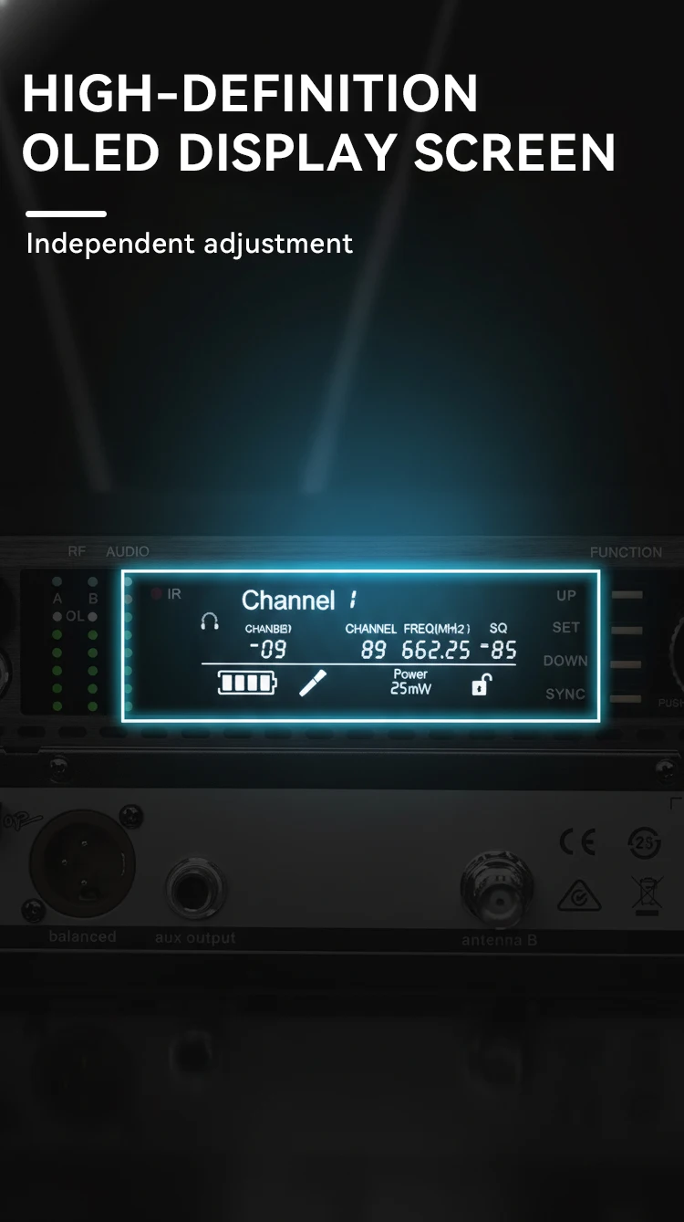 Paulkitson AD4G Drahtloses Mikrofonsystem Ksm11uhf Professionelles Einkanal-Monitor-Mikrofon für Karaoke-Auftritte – Detail 6