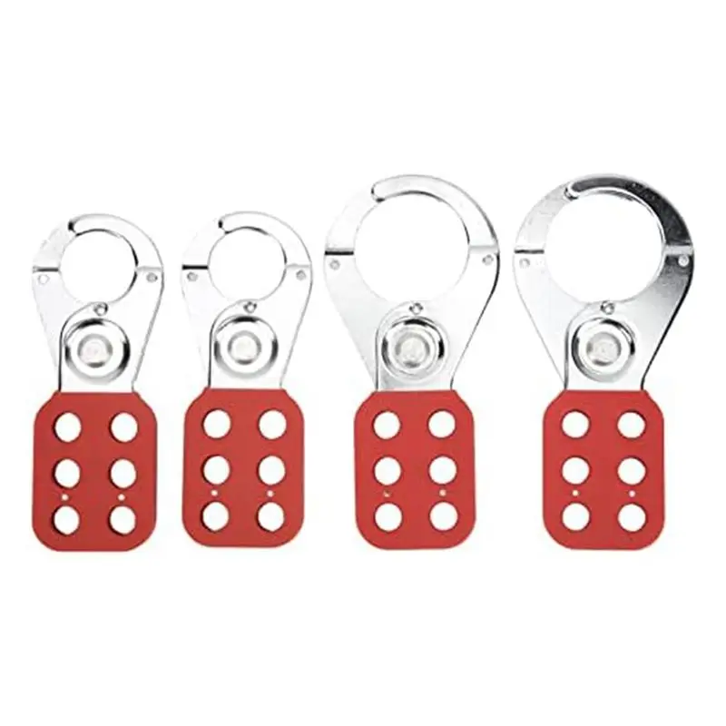 

Lockout Tagout Hasp Steel Lockout Hasp With Nylon Handle Strength Lockhead Tagout Hasp Red For Industrial, Electric Power