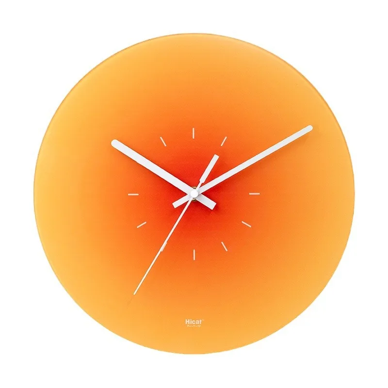 

= Sunset wall clock Internet celebrities ins light luxury living room creative fashion silent glass clock