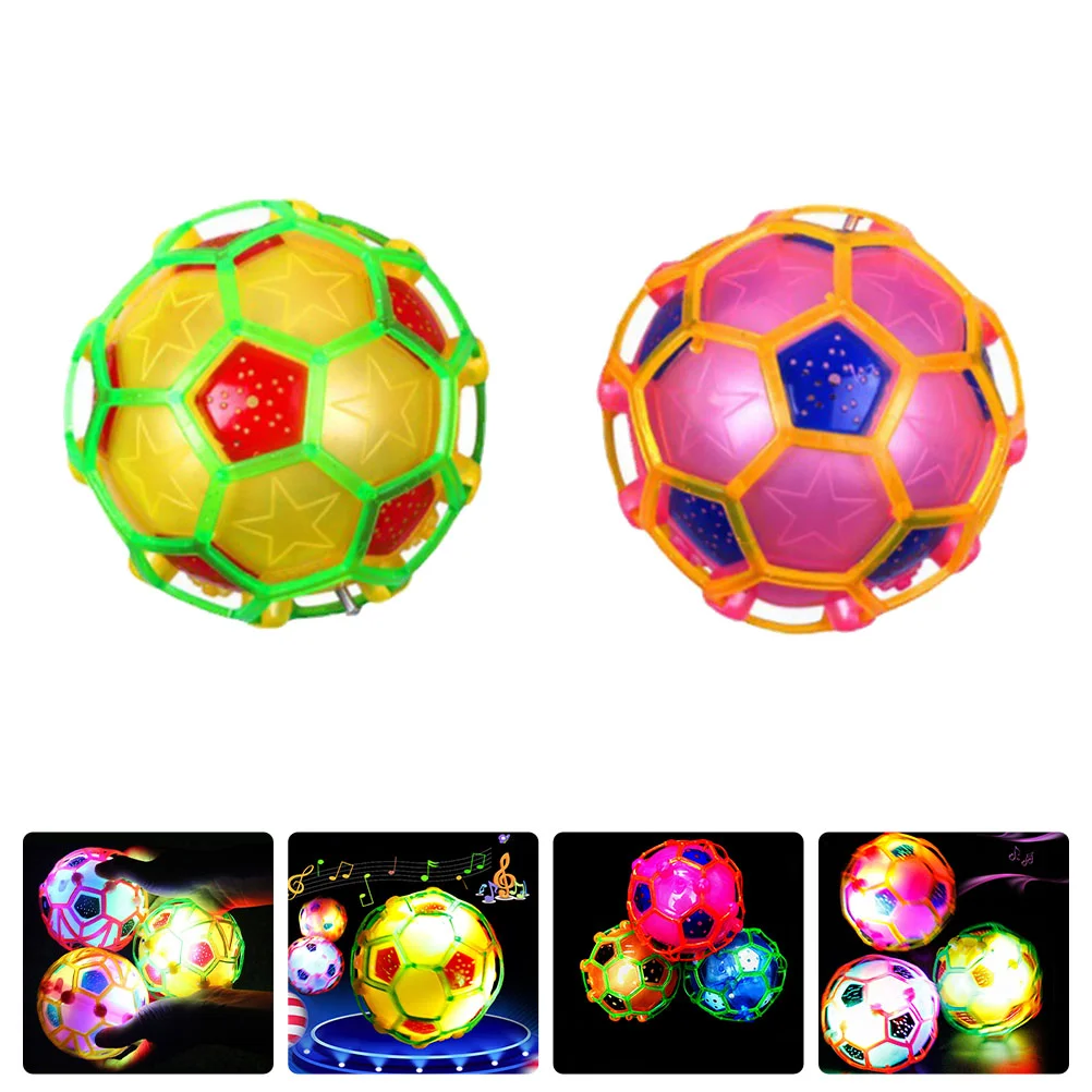 2 Pcs Balls for Kids Glowing Football Electric Soccer Toy Accessories Bounce Luminous Child