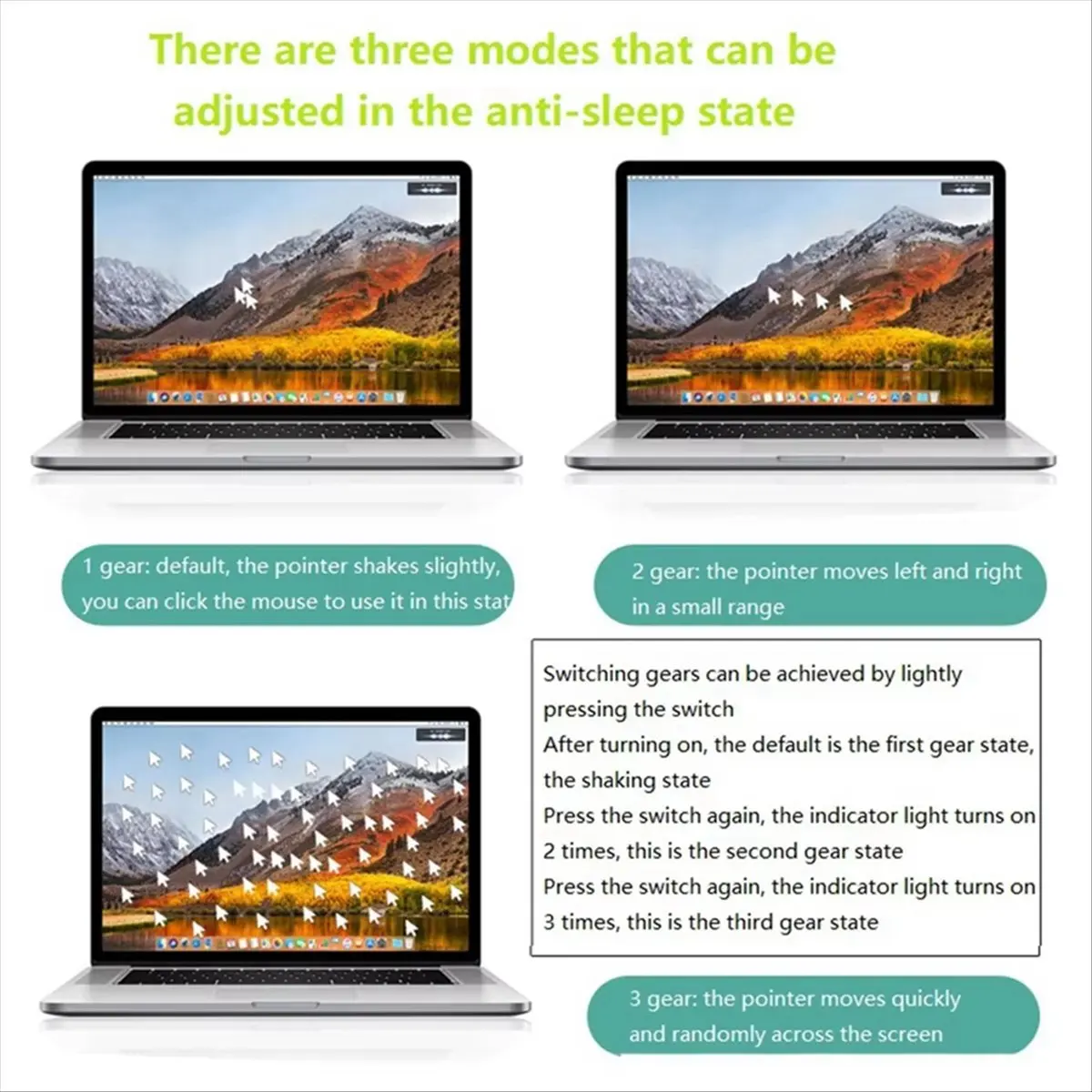 Superb- Type C Mouse Jiggler Undetectable Mouse Mover USB C Mouse Shaker Simulated Mouse Movement for Keep Computer Awake Silver