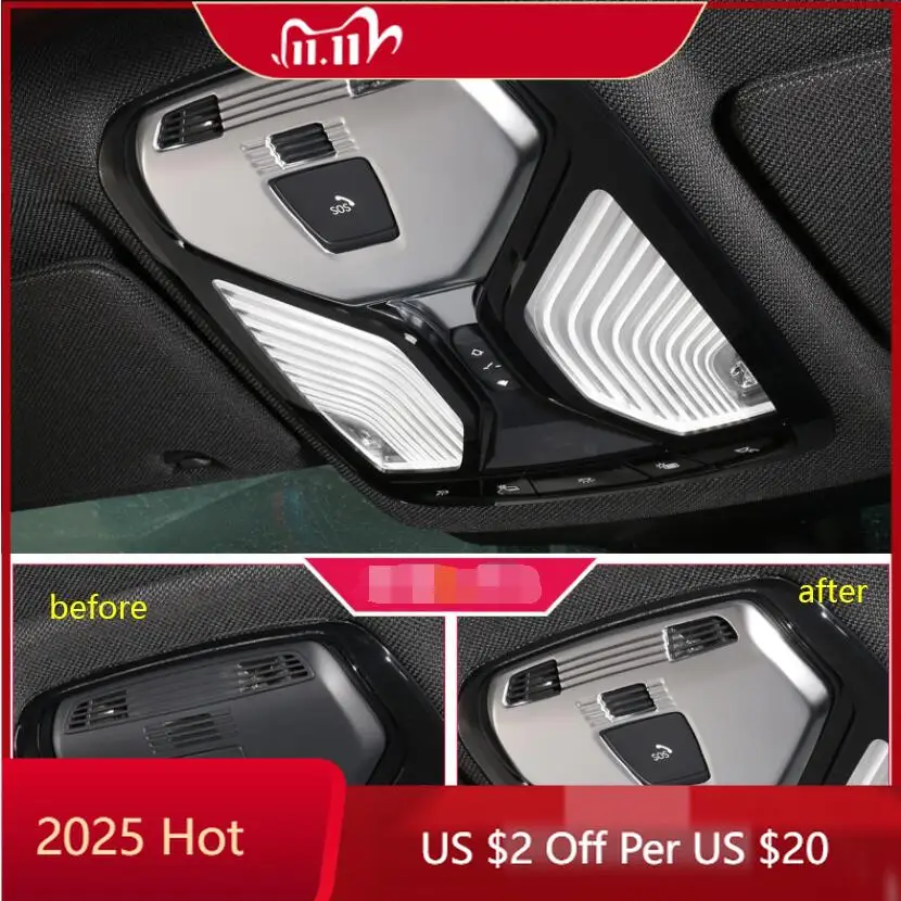 Внутренние молдинги для BMW G30 G20 G01 G02 G32 G11 X3 4 3 5 6 7 серии Автомобильная лампа для чтения на крыше Рамка выключателя света Крышка с блестками Накладка S