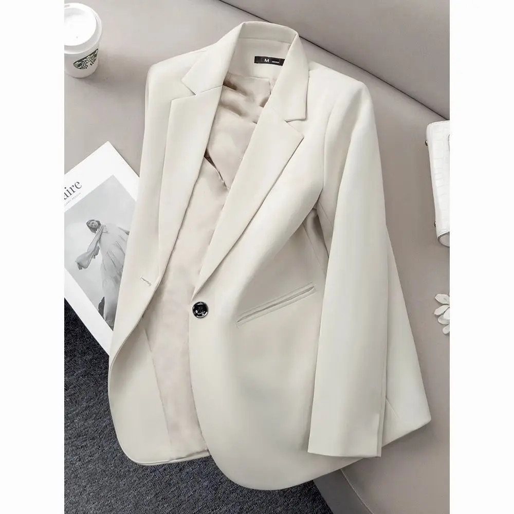 Black Thickened Casual Women's Suit Jacket Spring Autumn New Style Korean Version Small Size West Coat Elegant Atmosphere