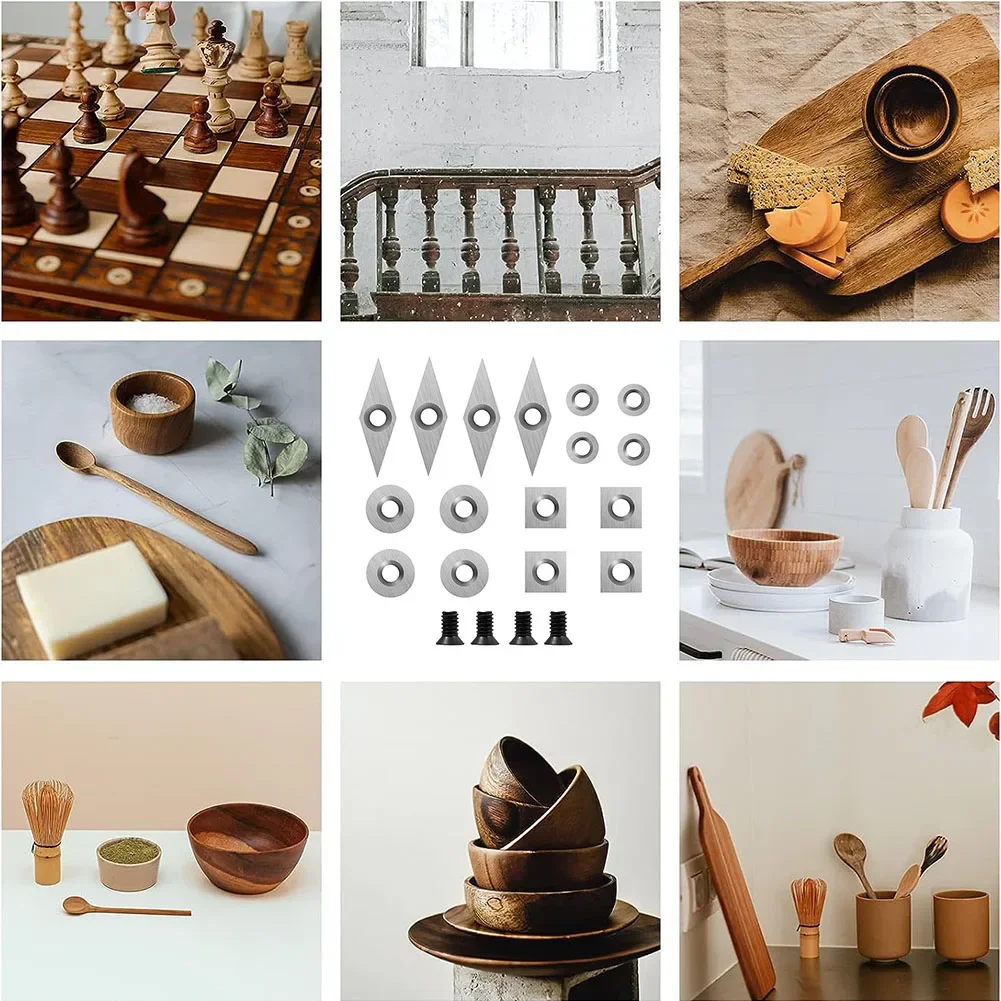 Carbide Cutting Blades Turning Tools Set Carpentry Projects Hollowing Out Not Easy To Break Comfortable To Use
