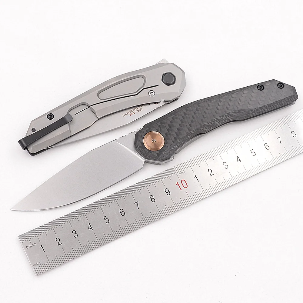 JUFULE 0545 0545CF Carbon Fiber +Steel Handle Mark Magnacut Blade Bearing Flipper Outdoor Camping Hunting EDC Tool Folding Knife