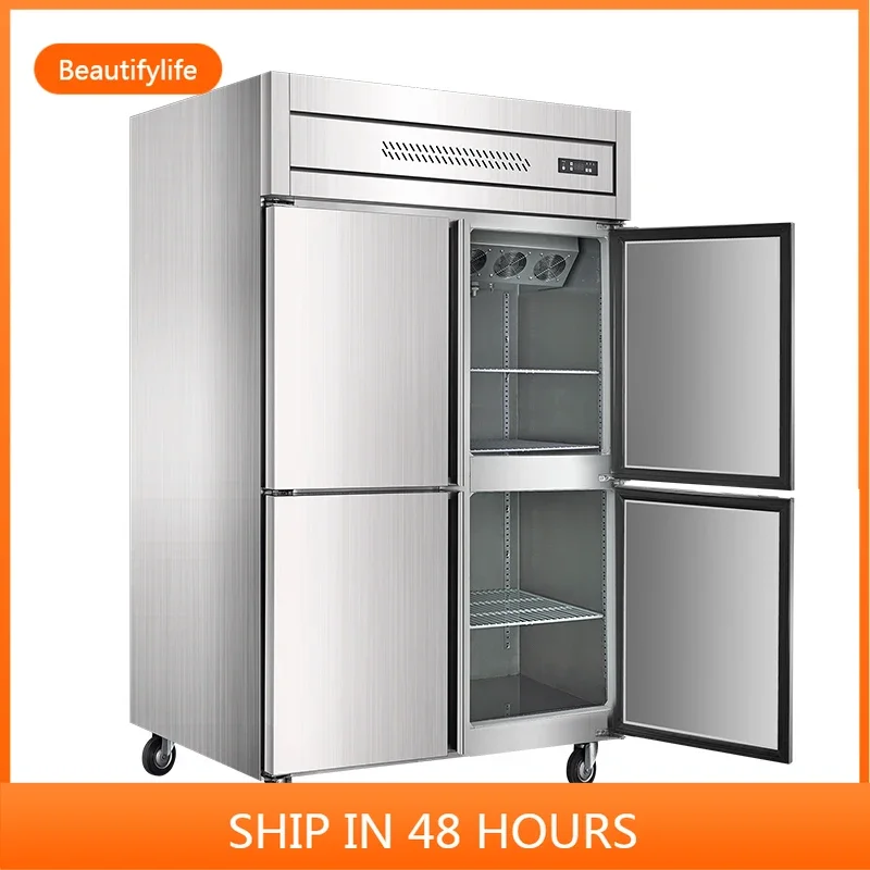 

LJYFrigorifero commerciale Congelatore refrigerato Congelatore verticale in acciaio inossidabile a sei porte da cucina senza gel