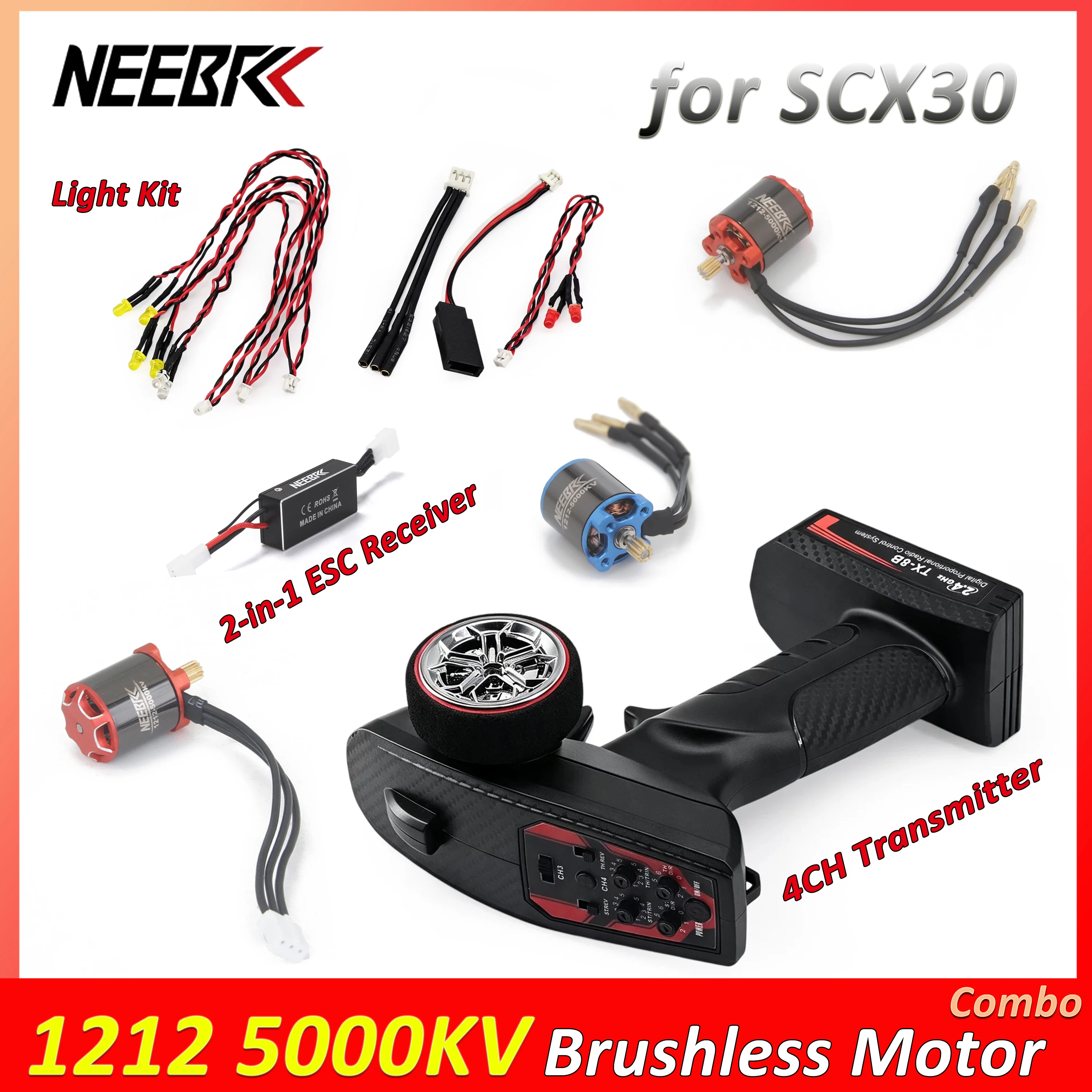 Rc Hobby Light - NEEBRC 1212 5000KV Motor Tanpa Sikat,