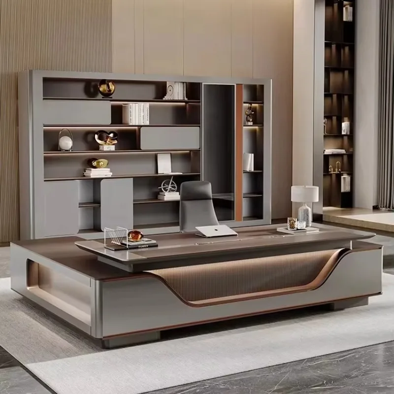 High-End Modern Executive Office Desk for New Office Building Project Luxury Ceo Furniture Wood L Shaped Table