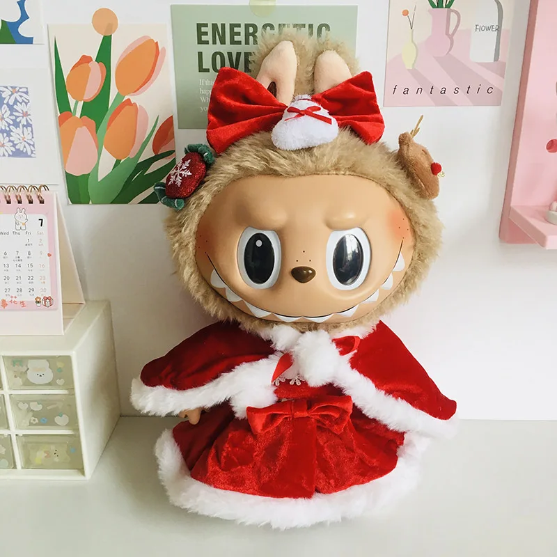 Urocze pluszowe ubranka dla lalek winylowych 38cm Labubu, spódniczka Lolita, strój dla lalki, świąteczne akcesoria, wymienne kostiumy dla lalek, akcesoria dla lalek.