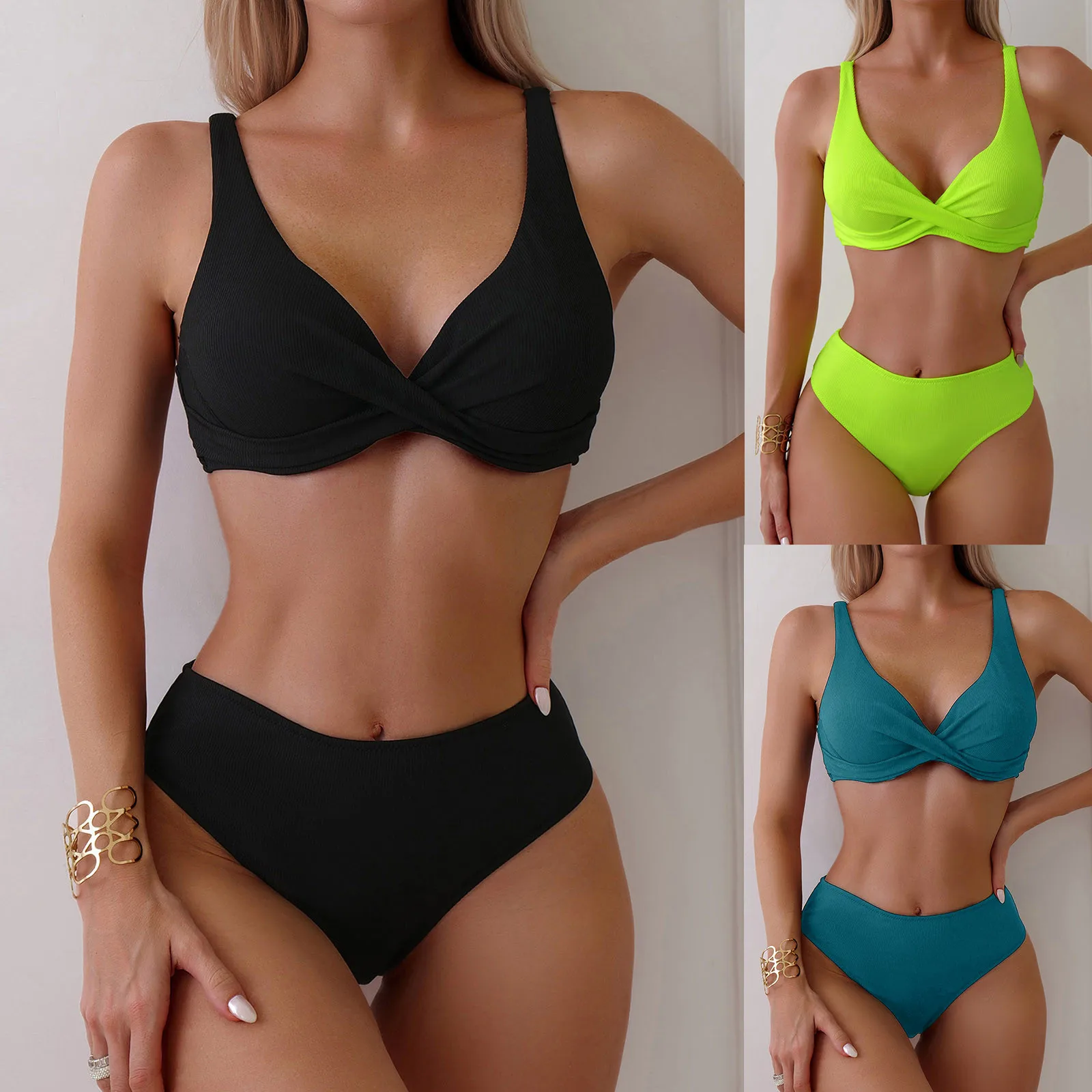 Ubrania plażowe kobiety Bikini z niskim stanem Sexy Push Up dwuczęściowy strój kąpielowy w stylu Vintage dwuczęściowy strój kąpielowy Retro женский