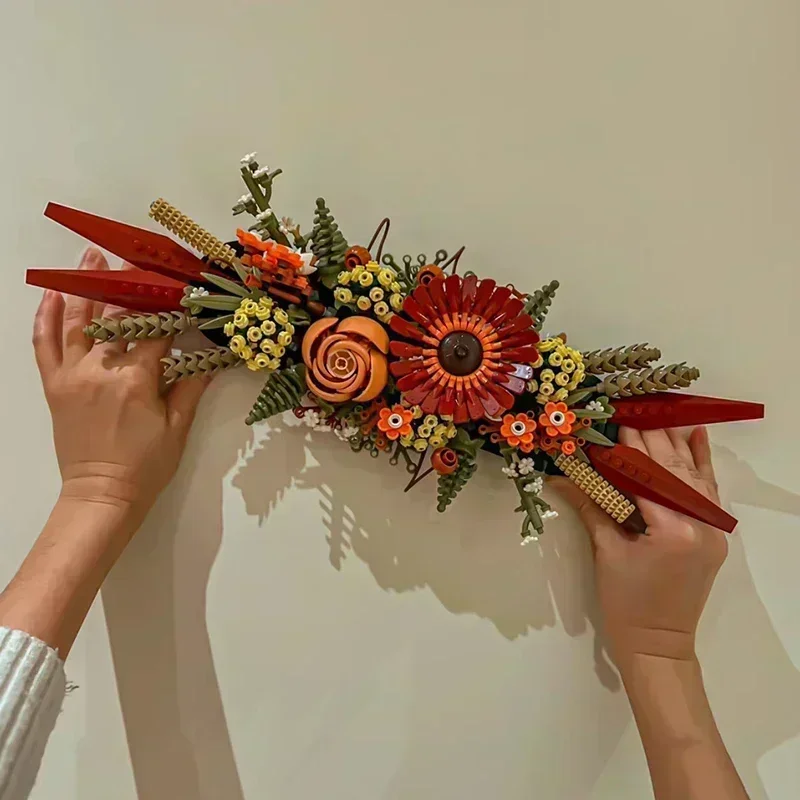 MOC Flower Dried Flowers Building Blocks Brick Decor Crafts Set For Adults Toy Birthday Gift