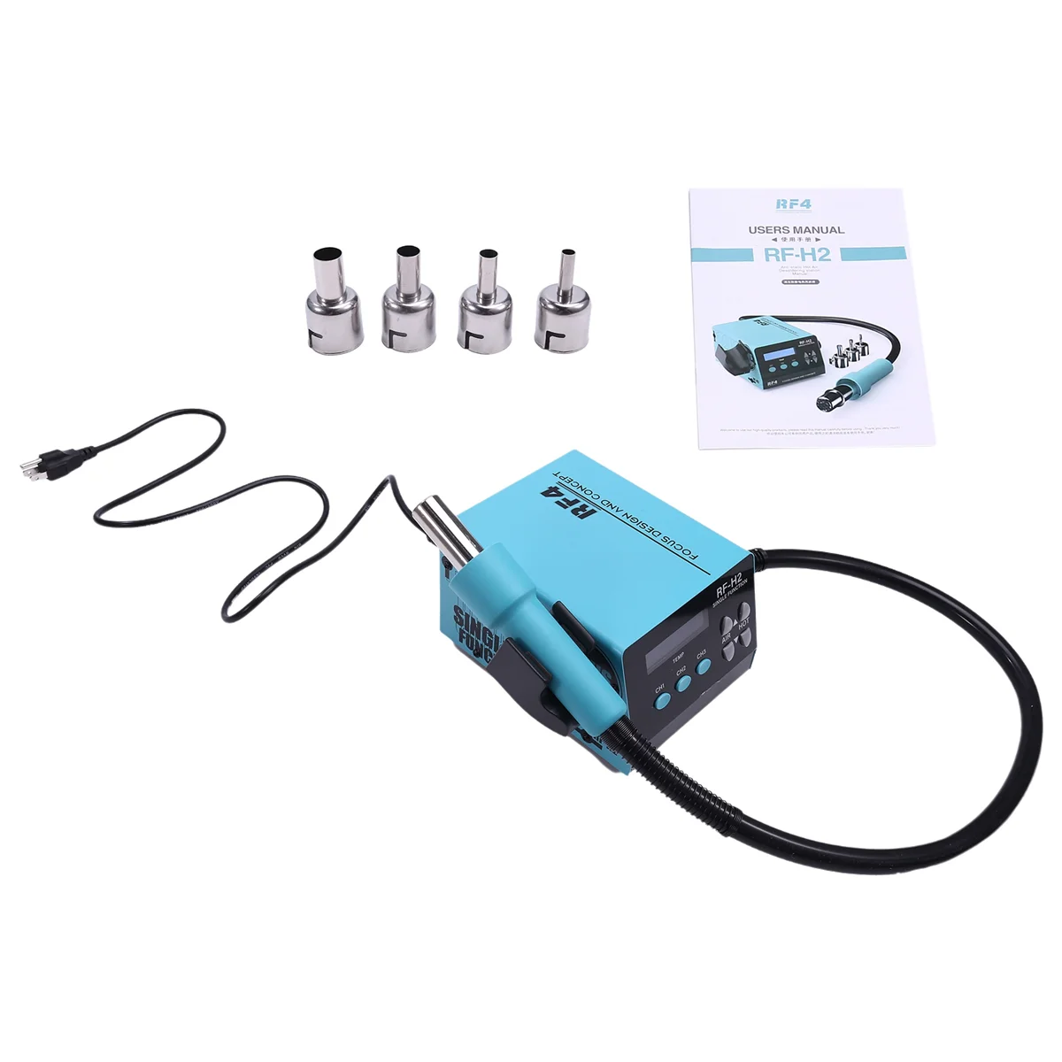 RF-H2 1000W Fast Desoldering Hot Air Tool Soldering Station Digital Intelligent BGA Rework Station to PCB Chip US Plug