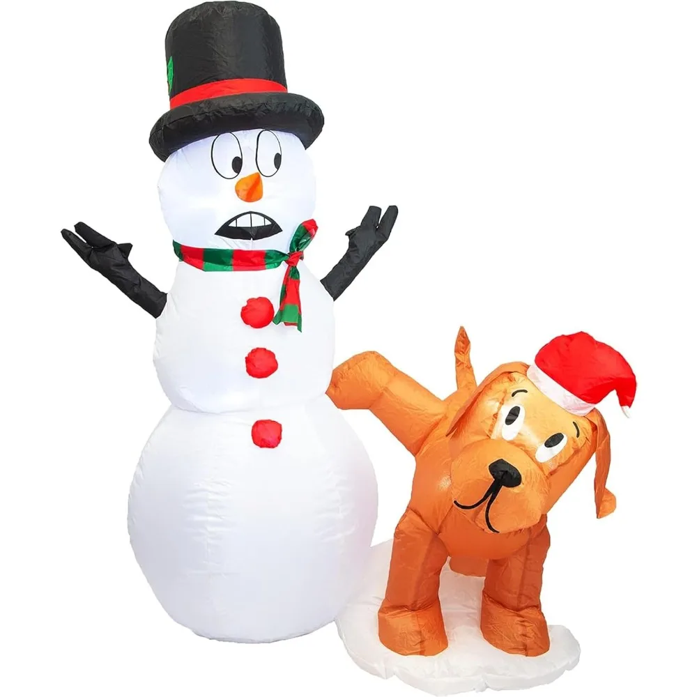 

Christmas Inflatables 4 FT Inflatable Snowman Peeing Dog Holiday Outdoor/Indoor/House/Yard Decor with LED Christmas Inflatables