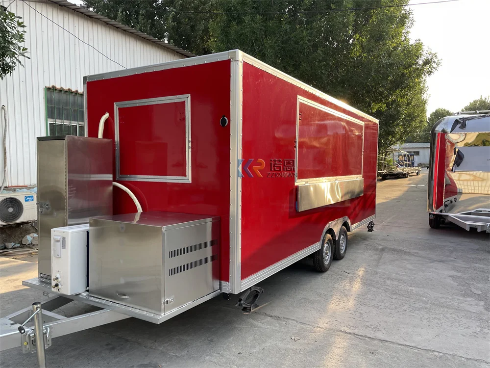 Mobile Food Trailer Cart USA Standard  Bbq Kitchen Mobile Pizza Food Truck Trailer Purchase With Full Kitchen