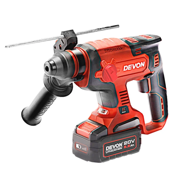 DEVON Cordless Rotary Hammer Light Duty Brushless 5401 Impact 1.7J 1400rpm 4500ipm 2.1Kg Universal Flex Battery Platform