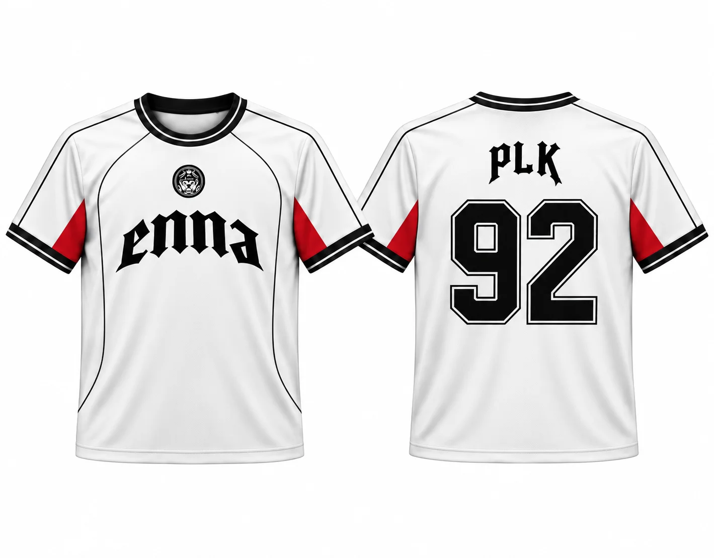 Retro-Fußballtrikot PLK 92 Nummernaufdruck Kurzarm-T-Shirt Rot-Burgunder Kontrastfarbe Streetwear Hip-Hop Sportuniform – Detail 3