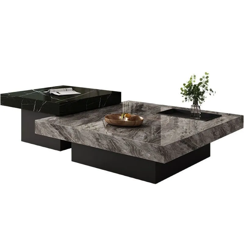 

Italian light luxury slate coffee table combination modern simple living room home square