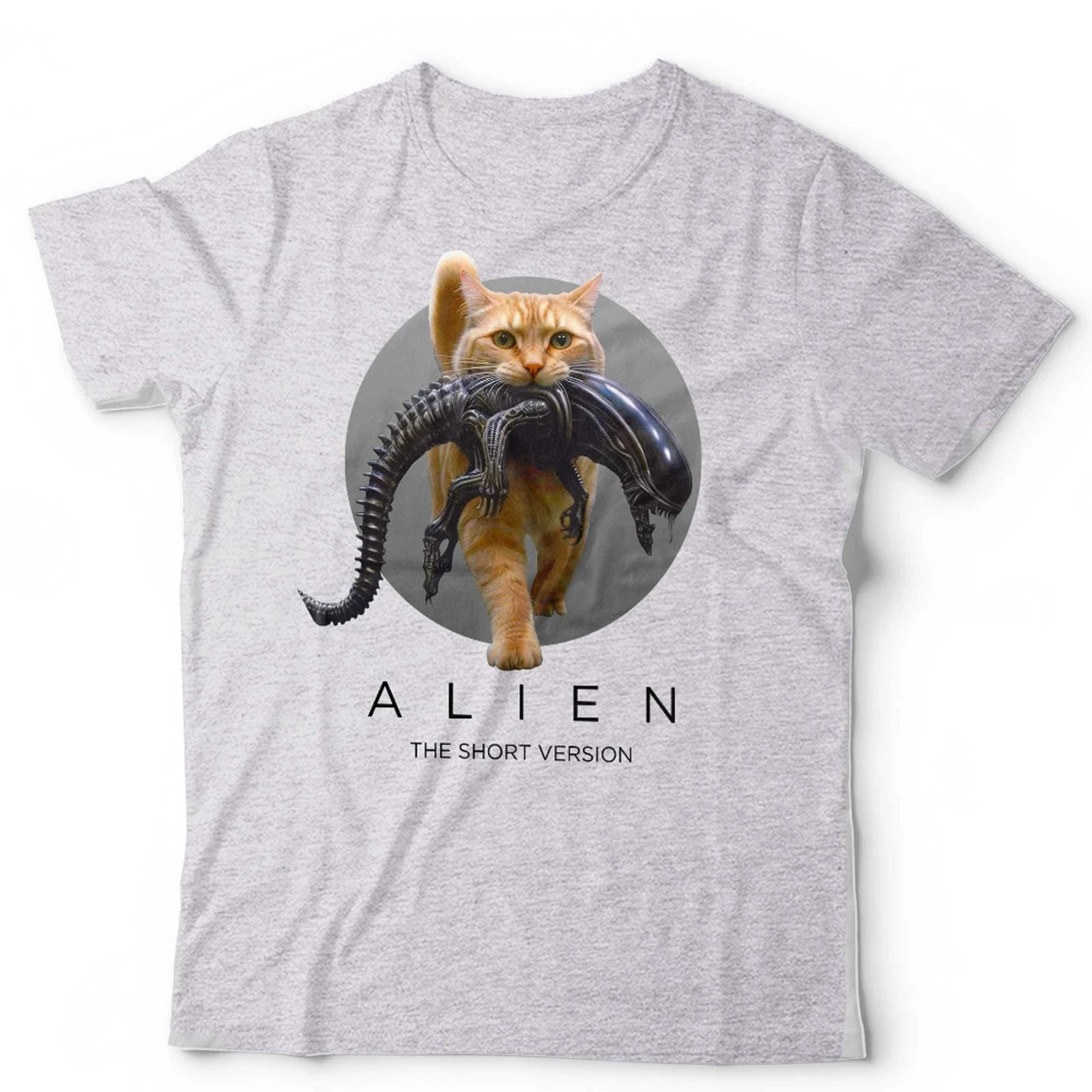 Alien-T-Shirt für Männer und Frauen, Kurzes und lustiges Sci-Fi-Horrorfilm-T-Shirt, Bedrucktes T-Shirt für Katzenliebhaber, Modisch