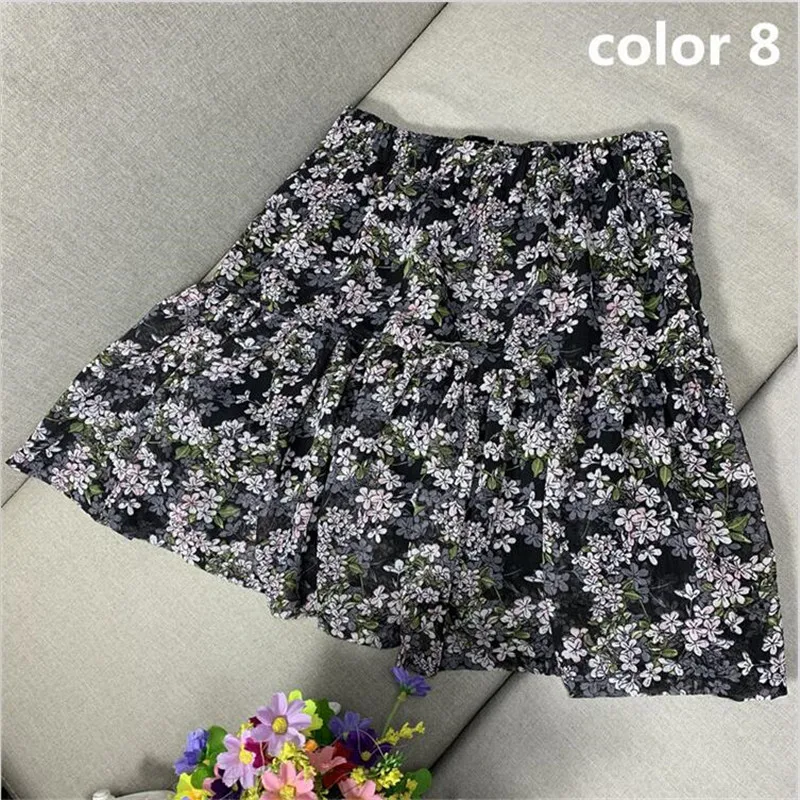 Women Mini Skirts 2026 Foral Printed Skirts Sweet Girls A-line Ruffles Pleated Beach Holidays Skirts faldas vestidos clothing