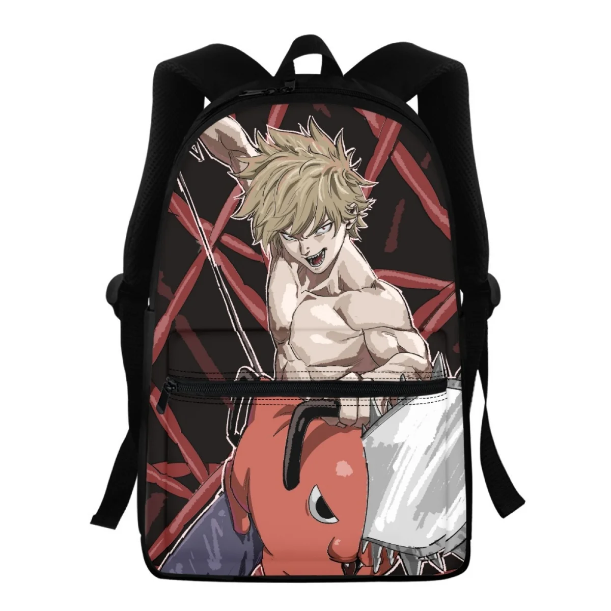 

FORUDESIGNS Cosplay Pochita School Backpack Student Lightweight Zipper Schoolbags Pop Anime Chainsaw Man Mochila Travel