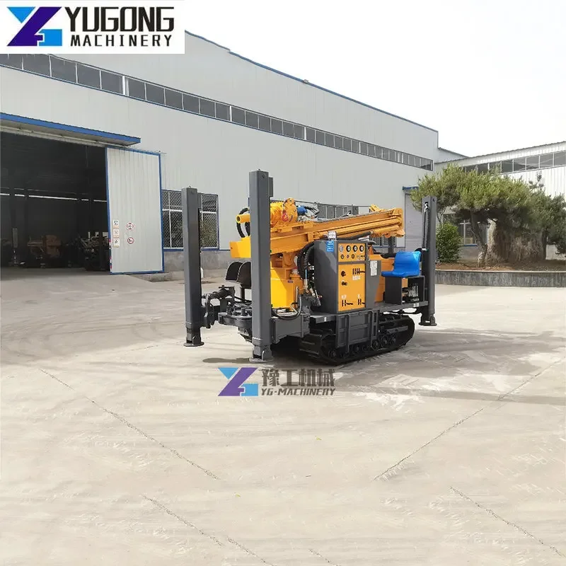 Machine de Plate-Forme de Puits d'Eau Pilotée par Moteur Diesel, Profondeur Pneumatique de 800m et 1000m