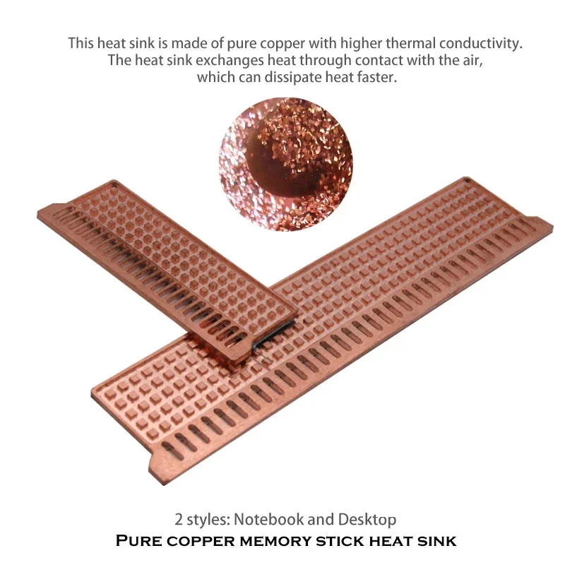 مبدد حرارة من النحاس النقي لتبريد ذاكرة سطح المكتب للكمبيوتر المحمول، مشعاع تبريد VRAM للكمبيوتر #5