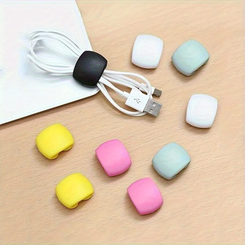 Picture 3: Simple Silicone Cable Organizer Clip, Anti-tangle Storage Buckle for Data Cable, Earphone and Charging Wire