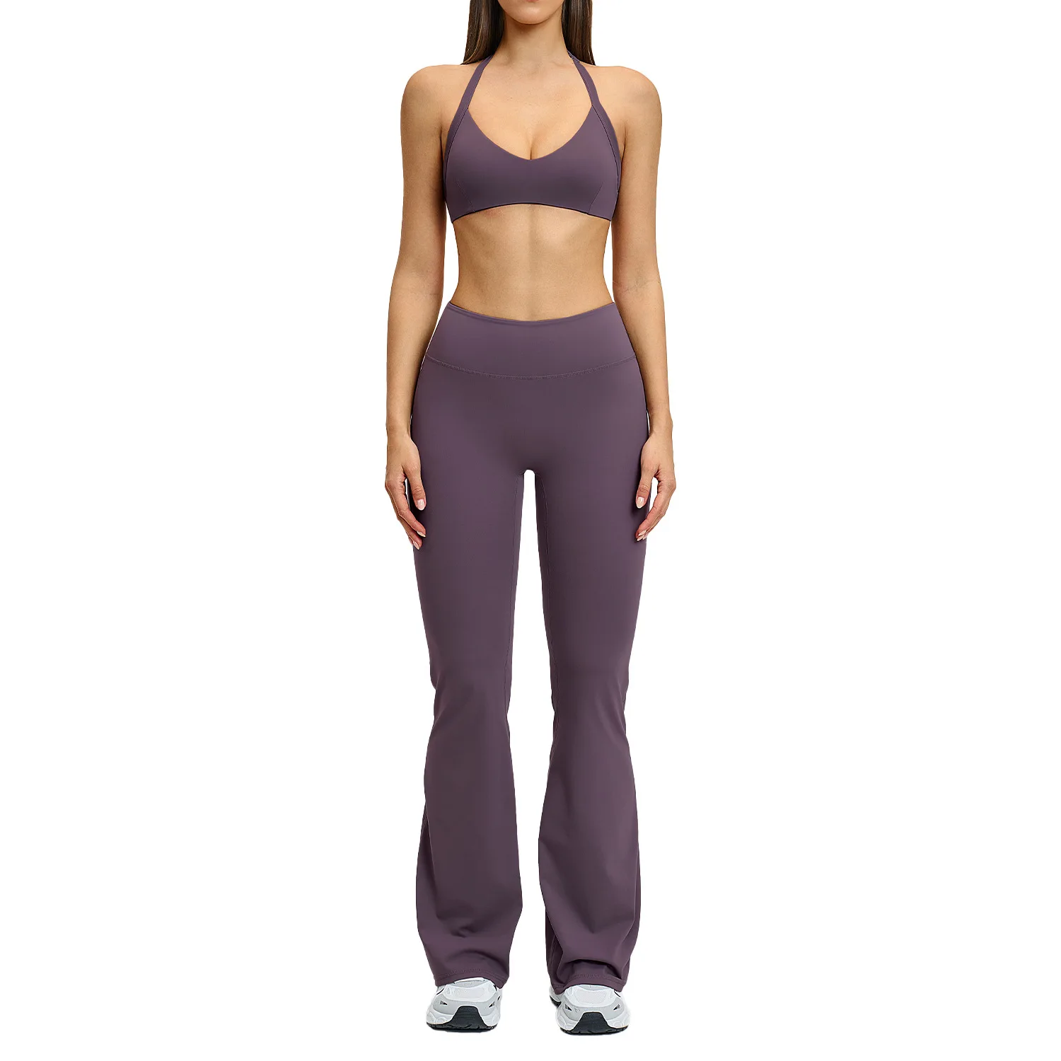 

Maxdutti Shaving Exercise Yoga Suit, Hollow Neck Hanging Back Yoga Suit, Sports Running Fitness Suit New Two Piece Set Women's