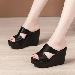 2024 New Women's Summer Wedge Sandals Sexy High Heel Outer Slippers New Fashion Plus Size Sandals Open Toe Outdoor Beach Shoes