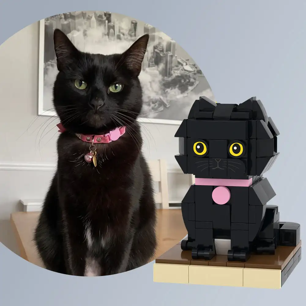 

My Custom Brickfigures Building Blocks Model Cat Photo Customization Handmade Assemble Pet GiftsCharacter Granules Ornament