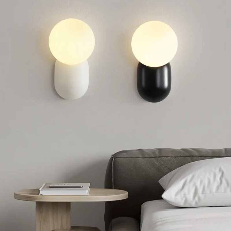 

Light Luxury Cream Wind Wall Light Ball Bedroom Bedhead Small Night Light Corridor Corridor Wall Home Decoration Indoor Lighting