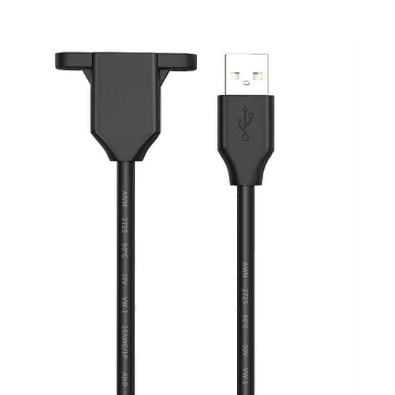USB 2.0 Extension Cable Male To Female With Panel Mount Feature For Computer