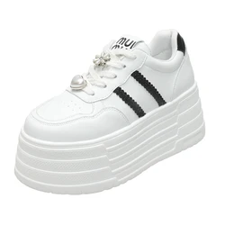 8cm 2024 Air Mesh Mary Jane Summer Skateboard shoes Women Shoes Hook rhinestone Platform Wedge Round Spring Fashion Casual shoes
