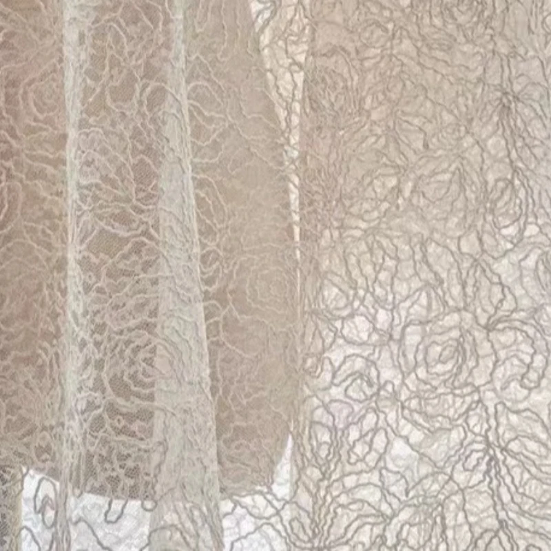 1meter Lace Fabric Rose Line Pattern Soft Textured Floral Delicate Elegant Style for Dress Coat Camisole DIY Sewing Accessories view 3