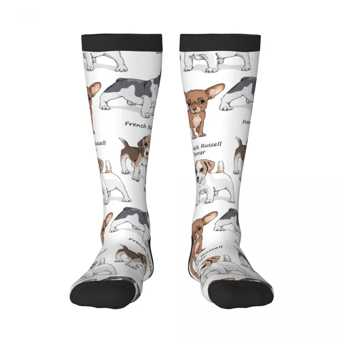 Calcetines Unisex lindos perros Bulldog Francés Beagle Jack Russell Terrier Chihuahua Pug calcetines casuales Harajuku calcetines largos de negocios