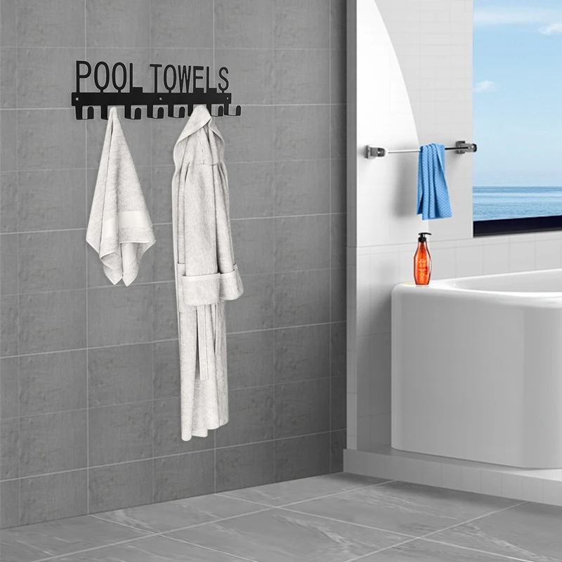 

Настенный держатель для полотенец для бассейна, крючки для полотенец для ванной, вешалка для полотенец для зоны бассейна, для халатов и полотенец