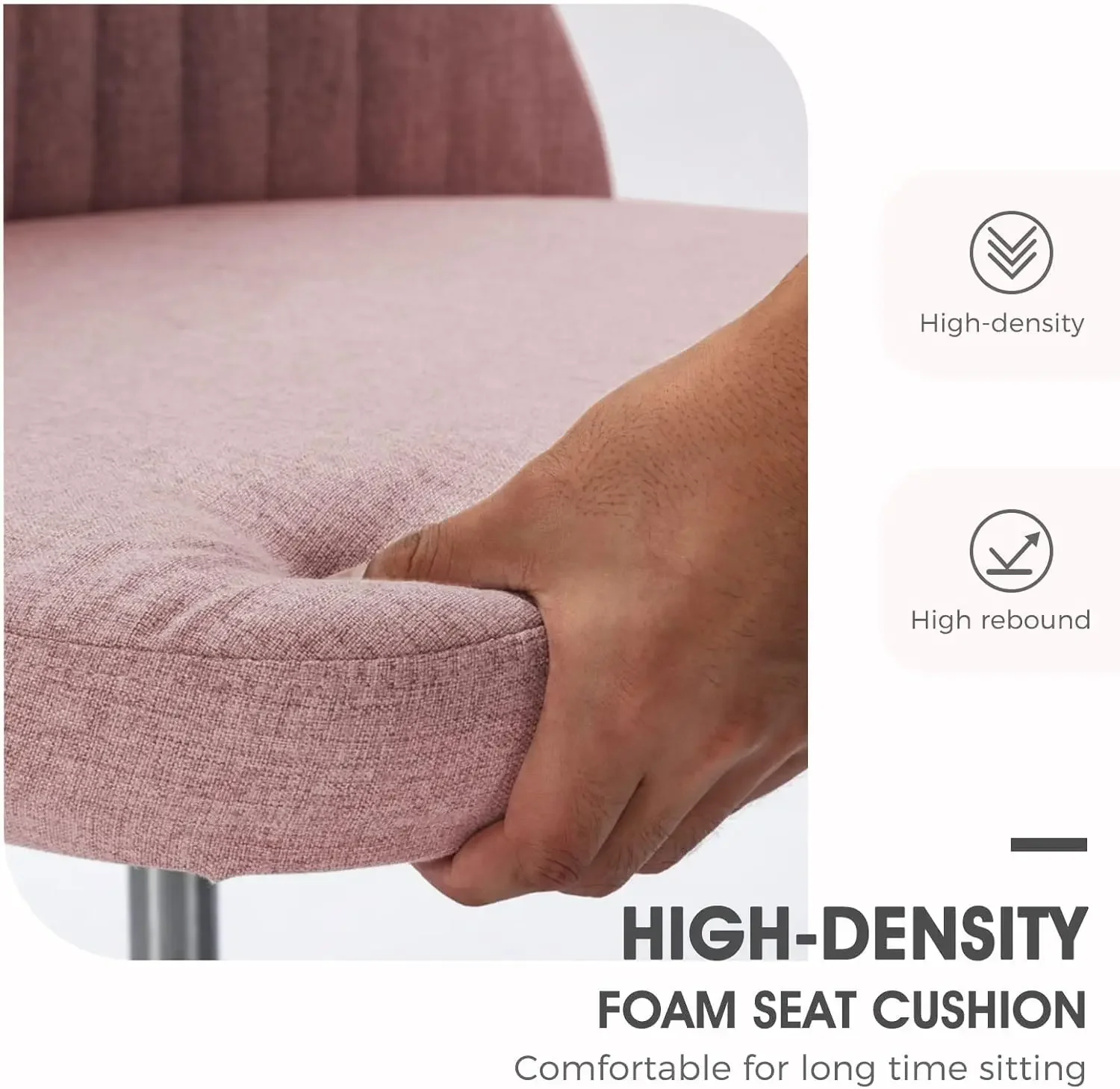 Home Office Chair - Armless Computer Desk Chair Adjustable Cute Modern Task Rolling Chair with Lumbar Support for Make Up,Small