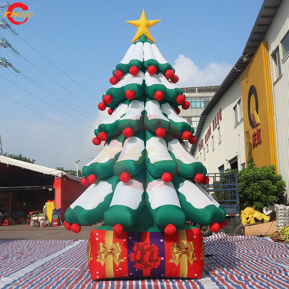 

Free Door Shipping Happy New Year 6mH Giant Inflatable Christmas Tree Santa Claus Yard Decoration